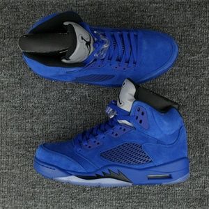 Jordan retro V blue suede